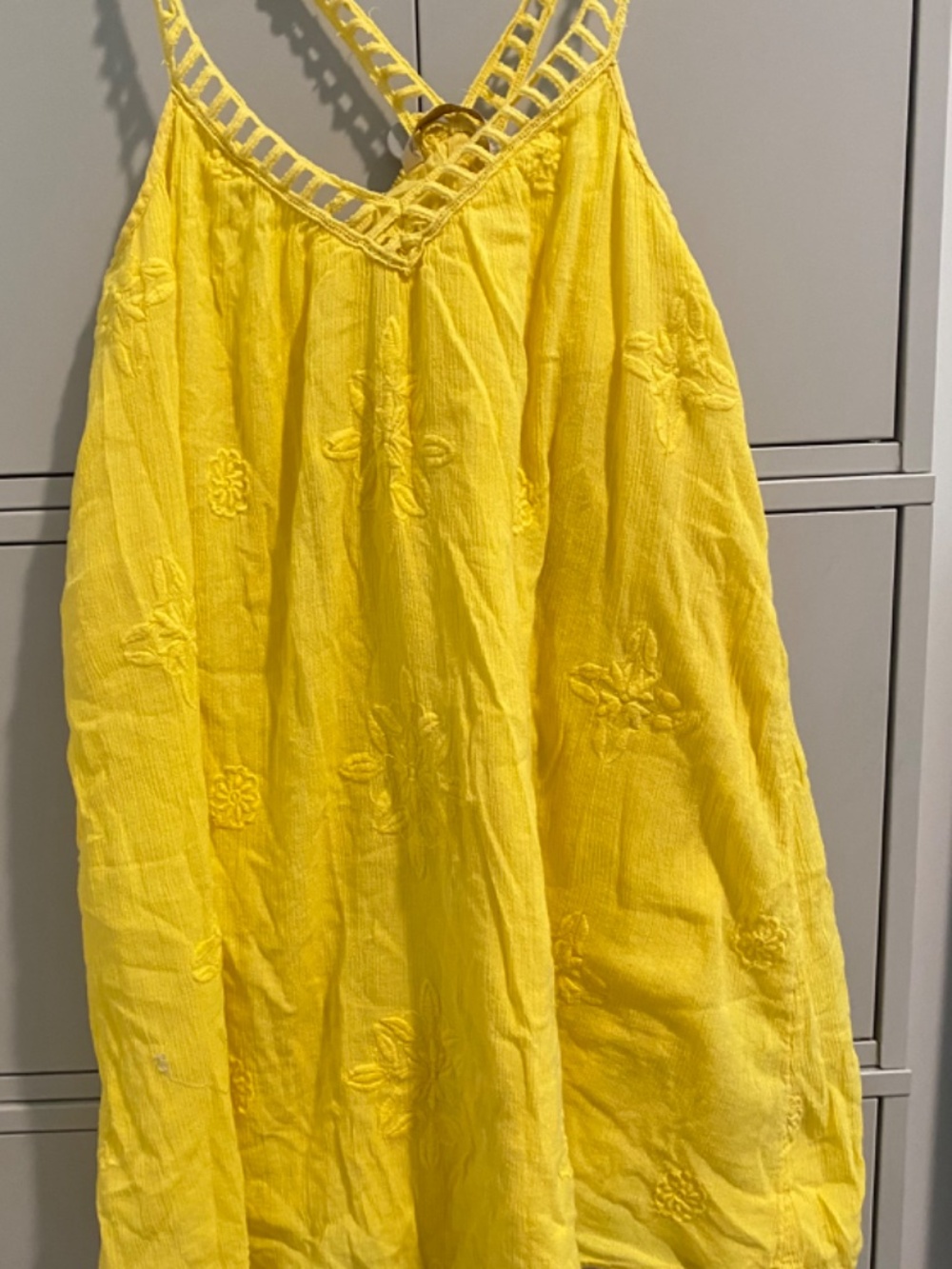 Zara Yellow Embroidered Dress - Picture 2 of 3